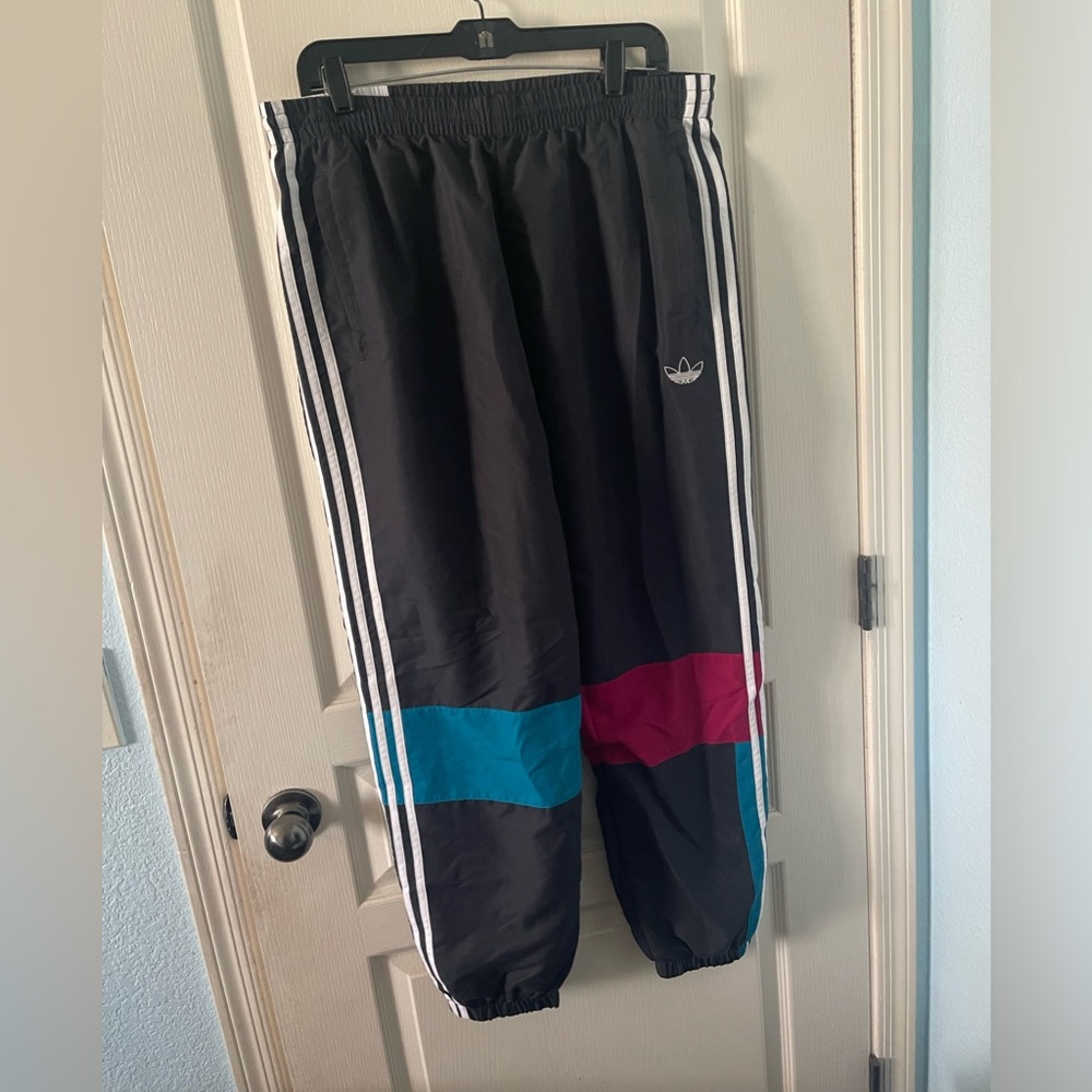 Vintage multi-color parachute pants large